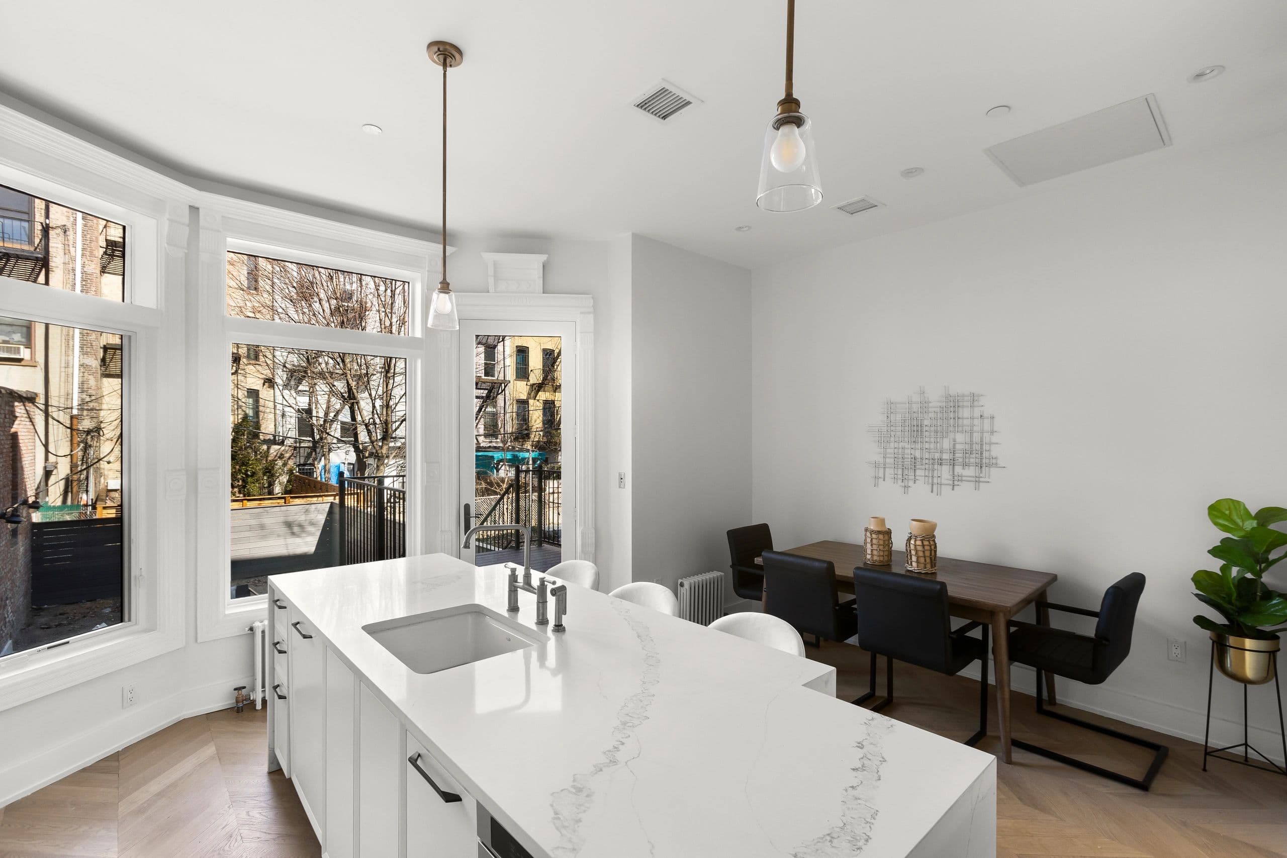 Cohen Global completed renovation — kitchen and dining, Brooklyn